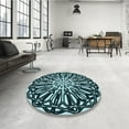 thumbnail image 4 of Ahgly Company Machine Washable Indoor Rectangle Transitional Deep Teal Green Area Rugs, 8' x 10', 4 of 7