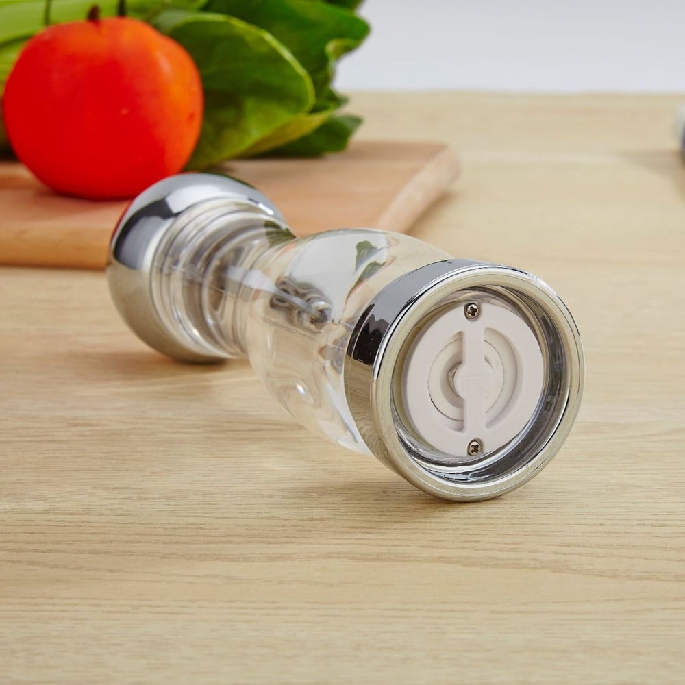 Manual Pepper Grinder Refillable Acrylic Pepper Mill Easy to Adjust the Coarseness 7.87 Inch x2.16 Inch