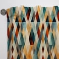 thumbnail image 4 of Designart "Natural Green And Beige Tones Mosaic" Geometric Room Darkening Curtain Single Panel, 4 of 6