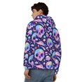 thumbnail image 4 of Goofa crystal Skull mushroom Pattern Mens Full-zip Hoodie, Zip-up Pullover Hooded Sweatshirt, Kangaroo Pocket Hoodie Ideal for Daily Wear, Travel, and Home-, 4 of 5