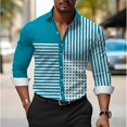 thumbnail image 1 of Camisa formal social para hombre, camisa a rayas a cuadros de color liso, camisa con botones, camisa informal de manga larga para hombre, ropa de calle para hombre, 6XL, 1 of 6