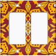 thumbnail image 6 of Metal Light Switch Plate Cover Burgundy Orange Flower Mandala Tile Pattern MDL038, 6 of 13