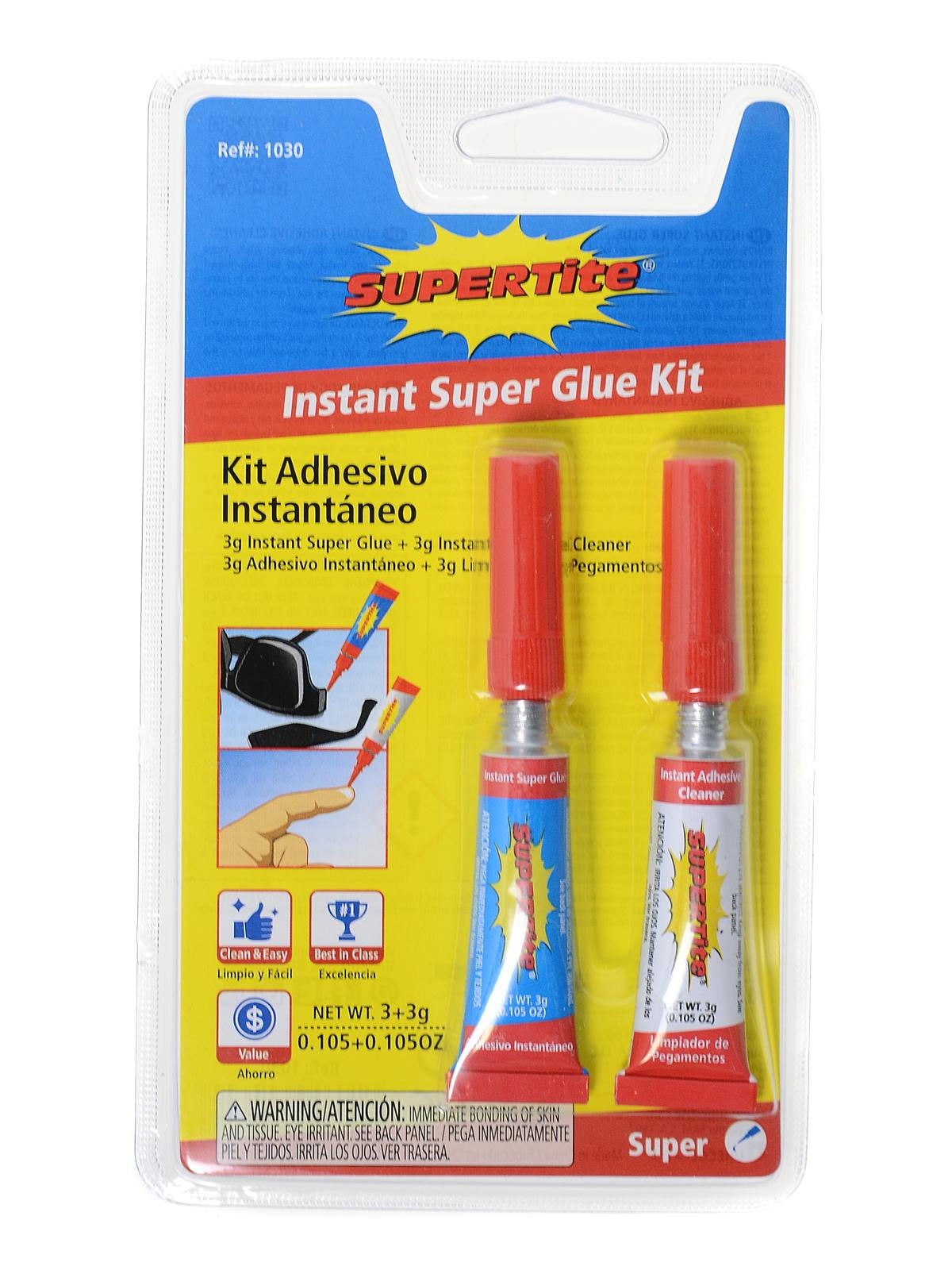 Instant Super Glue 3 g, each, with 3 g Glue Remover (pack of 3
