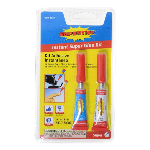 Instant Super Glue 3 g, each, with 3 g Glue Remover (pack of 3)