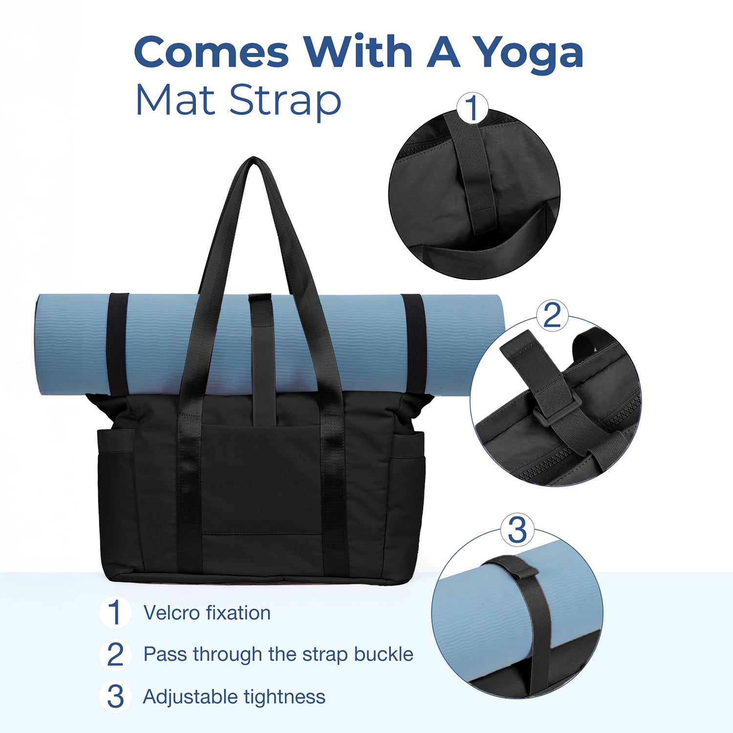 Gynky Tote Bag for Women, Gym Bag Multi-Pocket Lightweight Duffel Bags Puffy Yoga Mat Bag with Compartments, Quilted Large Nurse Shoulder Handbag Yoga Bag Travel Duffle for Work Dance Sports