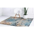 thumbnail image 3 of Unique Loom 3144755 6 x 6 ft. Pollock Vita Square Rug, Turquoise, 3 of 5