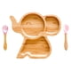 thumbnail image 1 of Plato de Bambú Oh My Coco Rosado con Diseño de Elefante y Base de Succión, 1 of 2