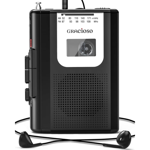 Reproductor de Cassette Portátil y Grabadora de Radio AM/FM Gracioso