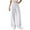 White, variant on ABATAB Palazzo Pants for Women Drawstring Lightweight Pants Summer Loose Fit Casual Cotton Linen each Trousers