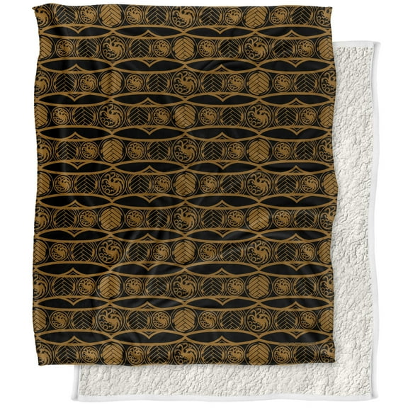 House of The Dragon Blanket, 50"x60" Dragon Band Silky Touch Sherpa Back Super Soft Throw Blanket