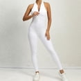 thumbnail image 5 of Women's Crisscross Backless Sports Romper Long Sleeve Yoga Jumpsuit L-XL, 5 of 7