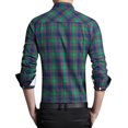 thumbnail image 3 of Young Horse Men's Spring Contrast Plaid Long Sleeve Button-down Shirt Green 5XL Color:Green Size:5XL, 3 of 5