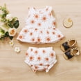 thumbnail image 4 of Xingqing 2PCS Infant Newborn Baby Girl Daisy/Sun Printed Vest Triangle Short Pants Suit, 4 of 10