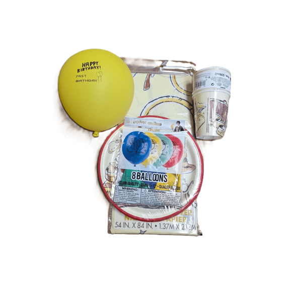 Harry Potter Birthday Party Supplies Set – Table cover, Plates, Cups & Balloons (Official Wizarding World)