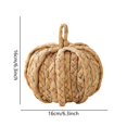 thumbnail image 3 of Hand-Woven Straw Pumpkin Decoration with Twisted Texture and Dark Wrapped Hobby, 1 Piece, Beige, for Fall and Halloween Table, 3 of 6