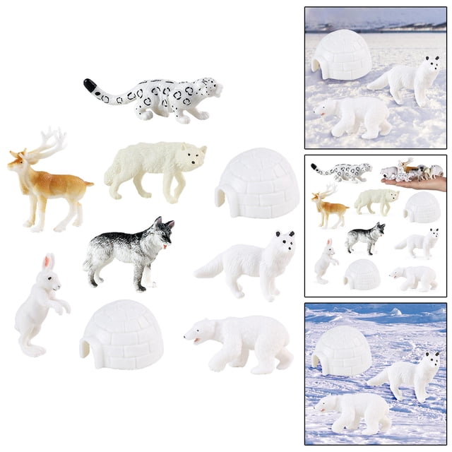 Figuras de Simulación Yotijar Juguetes de Decoración para Dioramas de Animales del Ártico
