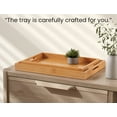 thumbnail image 3 of Fibogollo   Bamboo Set of 2 Serving Tray with Handles,Decorative Trays Platter,Breakfast Tray in Bed,Food Drinks Tray for Eating,Working,Storing(Natural), 3 of 6