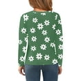 thumbnail image 4 of Abcomgle Kids Long Sleeve Shirt Girls Crewneck Fall Tshirts for Girls Casual Basic Girls Tops Cute Daisy Flower Print Girls Blouses 8-9 Years,Mint Green, 4 of 6
