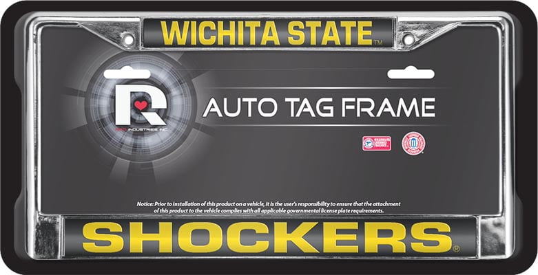 Multicolor One Size Rico NCAA Wichita State Black Chrome Frame Sports Fan Automotive Accessories