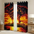 thumbnail image 2 of Manfei Cartoon Fire Mountain Curtains Pack of 2 (42x84 Each), Ocean Marine Curtains Blackout, Teen Boy Girl Kid Bedroom Curtains, Window Curtains Bedroom Decor, 2 of 6