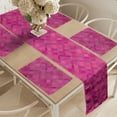 thumbnail image 2 of Ambesonne Abstract Table Runner & Placemats, Star Patterns from Circles, Placemat 4 pcs + Runner 16"x72", Dark Magenta Magenta, 2 of 2