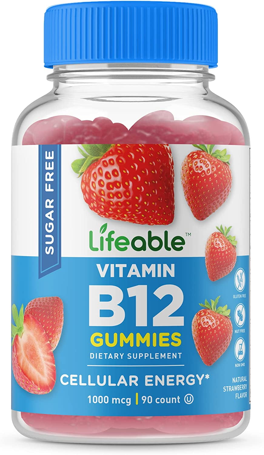 Lifeable Sugar Free B12, 1000 mcg, 90 Gummies