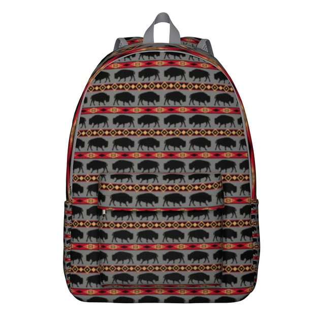 Farmhouse Rustic Buffalo Cow Print Travel Backpack – Large Capacity Durable Oxford Material with Anti-theft Features, Comfortable Carrying for Outdoor Activities, School, and Daily Use