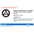 thumbnail image 2 of Engine Harmonic Balancer - Compatible with 2001 - 2002 Lincoln Continental 4.6L V8, 2 of 2