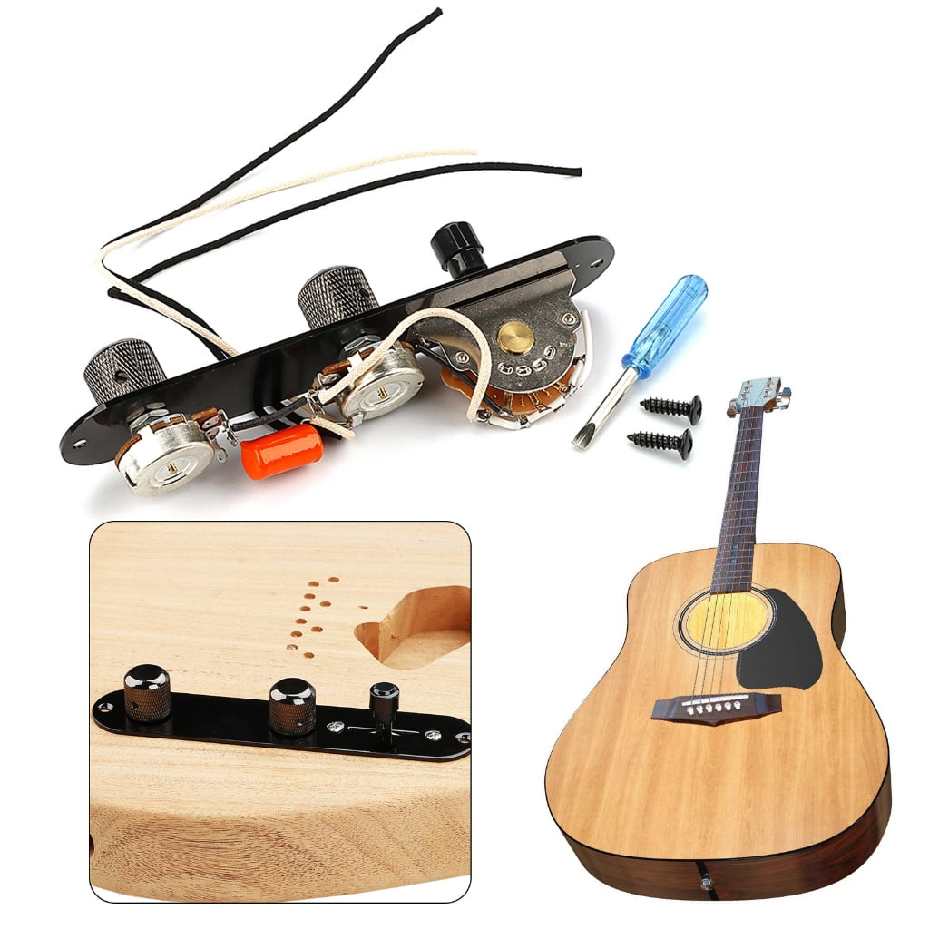 3 Way Guitar Control Plate Assembly Wire Loaded Prewired Guitar Switches Control Plate Musical Instrument Accessories