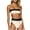 Beige-01, variant on Lopeceal Women's Two Piece Bandeau Swimsuit Color Block Strapless Tube Bikini Top with Mid Waist Cheeky Bottom Bathing Suit