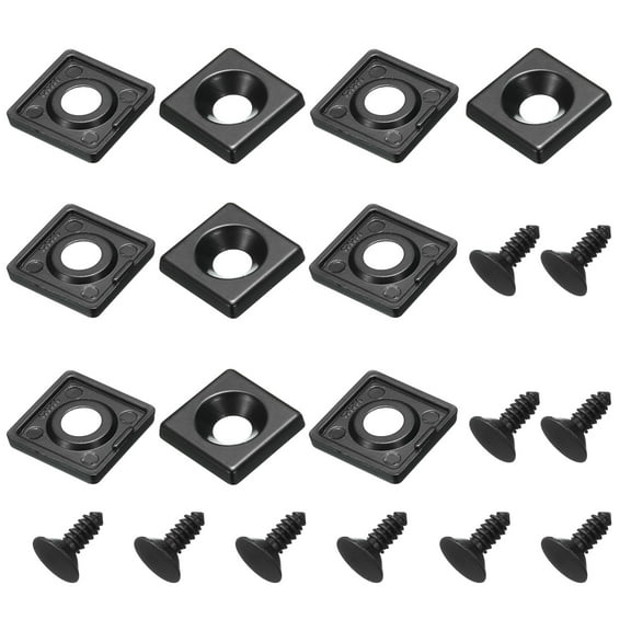 EU 2020 Standard T-Slot 7mm Hole Dia Aluminum Extrusion End Cap 20x20mm Black with Push-in Fastener, 10Pcs