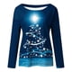 thumbnail image 4 of Camisas de Navidad Para Mujer Tops de Cuello Redondo Blusa de Manga Larga Con Estampado de Árbol de Moda Odeerbi  ODB194481, 4 of 5
