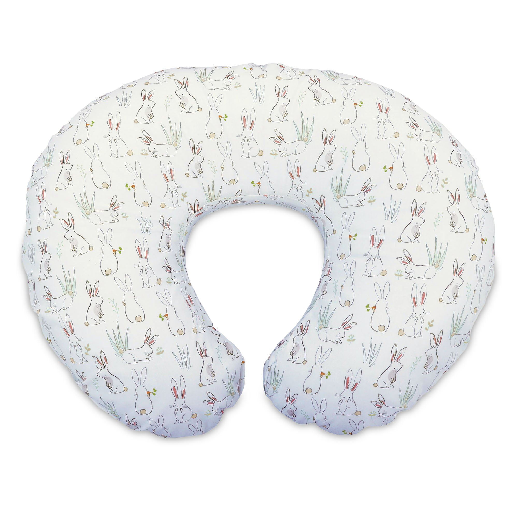 BABY BREAST FEEDING PILLOW NURSING MATERNITY PREGNANCY REMOVABLE COTTON COVER Bear & bunny blue