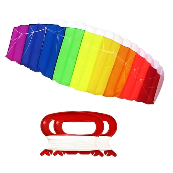 BESTSKY Kites Symphony Beach Dual Line Parachute Stunt Foil Sport Kite Ready to Fly Outdoor Fun Sports for Boys and Girls Ages 8 and Up - Rainbow Color