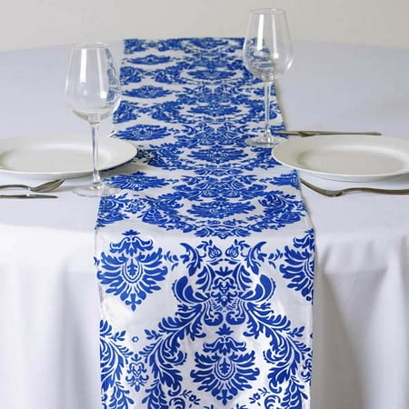 Table Top Runners Efavormart Damask Flocking Premium Table Top Runner For Weddings Birthday Party Banquets Decor Fit Rectangle and Round Table ()
