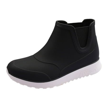 XDDST Mens Slip On Shoes Men and Womens Rain Shoes Shoes Comfortable Light Ankle Rain Boots Frosted Outdoor Rain Boots