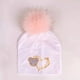 thumbnail image 1 of Sombrero para bebé recién nacido, de moda, dorado, plata, dulce Corazón, oreja, letras, bebé, pelusa, Pompón, gorra para niño, 1 of 4
