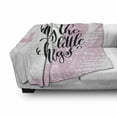 thumbnail image 3 of Enjoy the Little Things Soft Flannel Fleece Throw Blanket, Calligraphy Words Color Smear Backdrop, Cozy Plush for Indoor and Outdoor Use, 50" x 70", Pale Pink White, by Ambesonne, 3 of 6