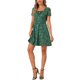 thumbnail image 4 of INSPIRAR CHIC Vestido de Promoción A-Line de Manga Corta con Cuello Cuadrado Impreso para Mujeres XS Verde Oscuro-Floral, 4 of 6