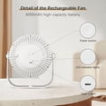 thumbnail image 2 of Ventilador recargable, batería de 6000 mAh, 4 velocidades con temporizador, genérico, 2 of 7