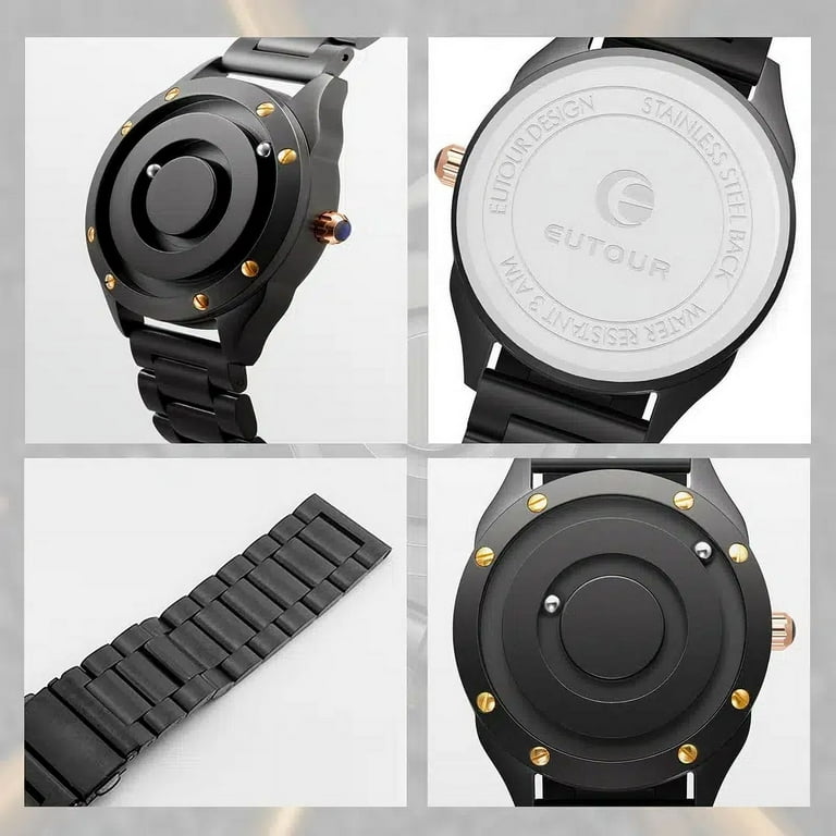 EUTOUR Men's Watch Magneto Watch Magnetic Watches Minimalist Unisex Quartz  Watch with Stainless Steel Mesh Bracelet 40mm