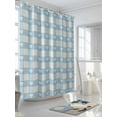 thumbnail image 3 of Fsddascl Blue Plaid Shower Curtain Set - Small 36" x 72" Washable Bathtub Curtain with 12 Hooks, Country Cute Love Pastoral Heart Lattice Waterproof Fabric Stall Shower Curtains for Bathroom/Bathtub, 3 of 6