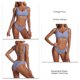 thumbnail image 5 of Traje de baño dividido elástico transpirable lindo estilo Retro parte de atrás bonita Bikini hueco para mujer barra azul XL, 5 of 6