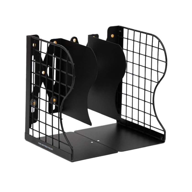 for Creative Grid Reading Bookends Metal Book Shelf Adjustable Book