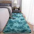 thumbnail image 5 of IR Imperial Rooms Shaggy Rug 2x3ft for Bedroom Fluffy Shag Rug Anti-Slip Living Room Washable Soft Carpet Tie Dye Teal, 5 of 5