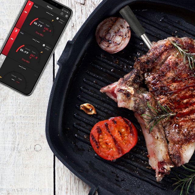 Termómetro inalámbrico para carne, termómetro para barbacoa, termómetro para parrilla Compatible con Bluetooth