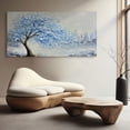 thumbnail image 3 of Golden/Green/Blue Tree of Life Paintings - Large Canvas Print Wall Art for Living Room, Bedroom, Office Decorations, Landscape Artworks with Framed, 40"X20", 3 of 7
