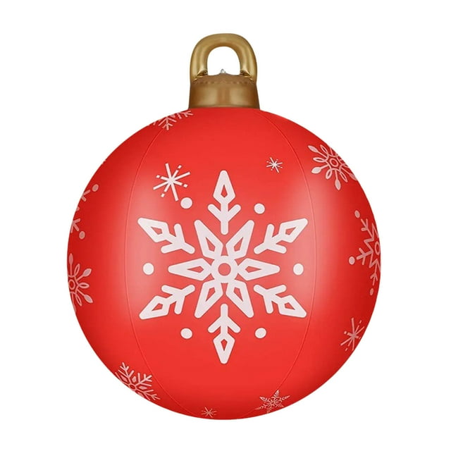 A 60Cm Christmas Inflatable Ball Outdoor Yard Decoration, Pvc Material For Garden Patio Festive Decor