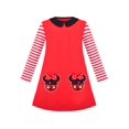 thumbnail image 1 of Robe Fille Manches Longues Mignonne Nœud Papillon Décontractée Coton 6 Ans, 1 of 1
