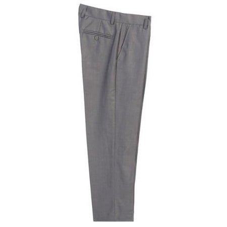 Little Boys Gray Flat Front Formal Special Occasion Dress Pants